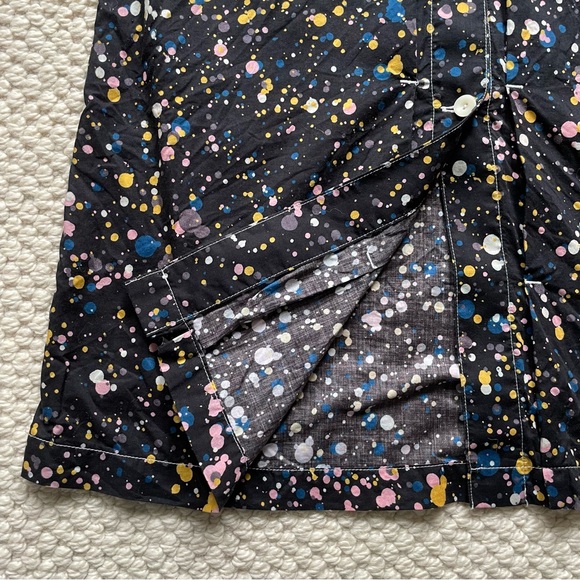 W’menswear black button front dress with multicoloured paint splatter design - Picture 7 of 16